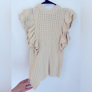 PRECIOUS sweater tank blouse with ruffles